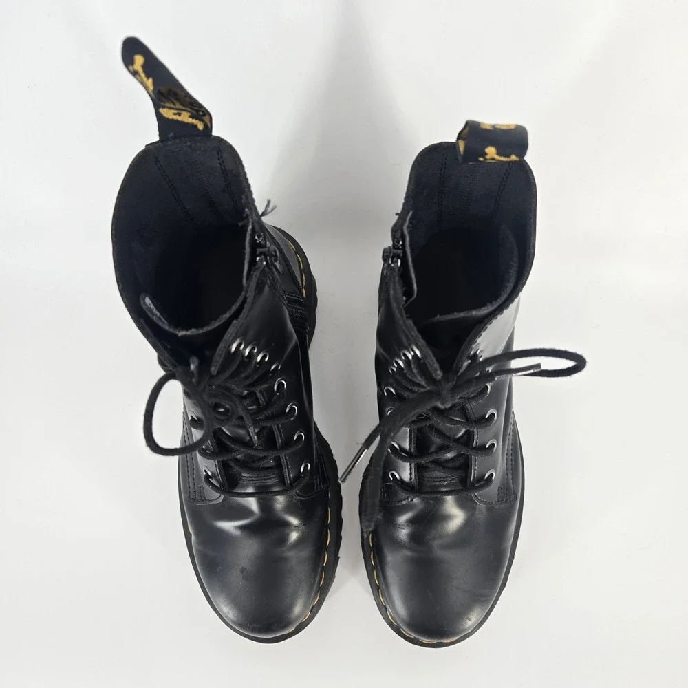 Dr Martens Jadon Black Leather Platform Combat Boots Mens 8 Punk Goth Grunge